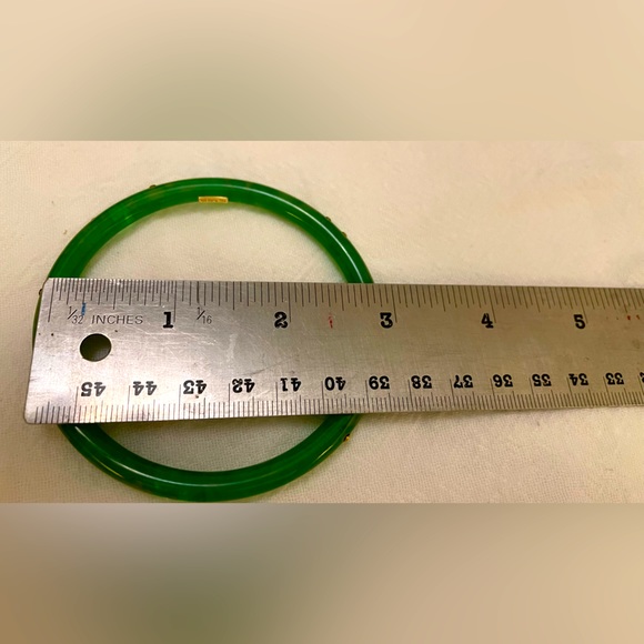 Mark Davis green bakelite bangle - set of 3 - Picture 7 of 7